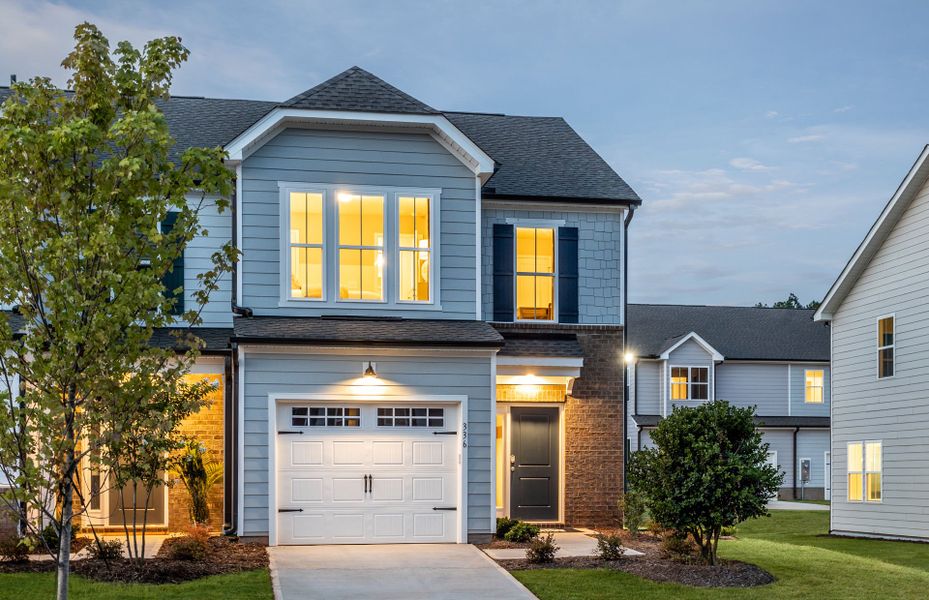 Representative exterior photo of a completed home built from the Hemingway by Pulte Homes in Exchange at 401, Raleigh, NC (Image 1).