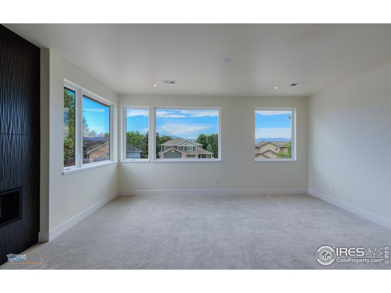 Primary Bedroom With Excellent Foothill And Back Range Views And Fireplace. Second Floor Has 9' Ceilings.