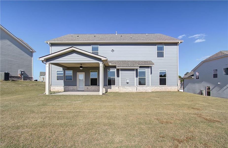 Exterior details and patio area of a home in Grandview at Millers Mill, Stockbridge (Image 2). Exterior details and patio area of a home in Grandview at Millers Mill, Stockbridge (Image 2).