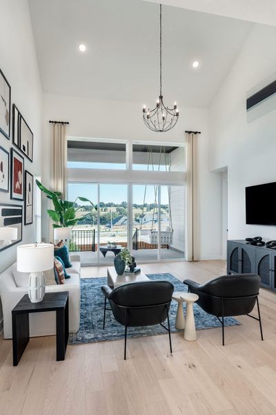 Representative furnished interior of a home built from the Linden by Tri Pointe Homes in Lagos Reserve, Manor (Image 21).