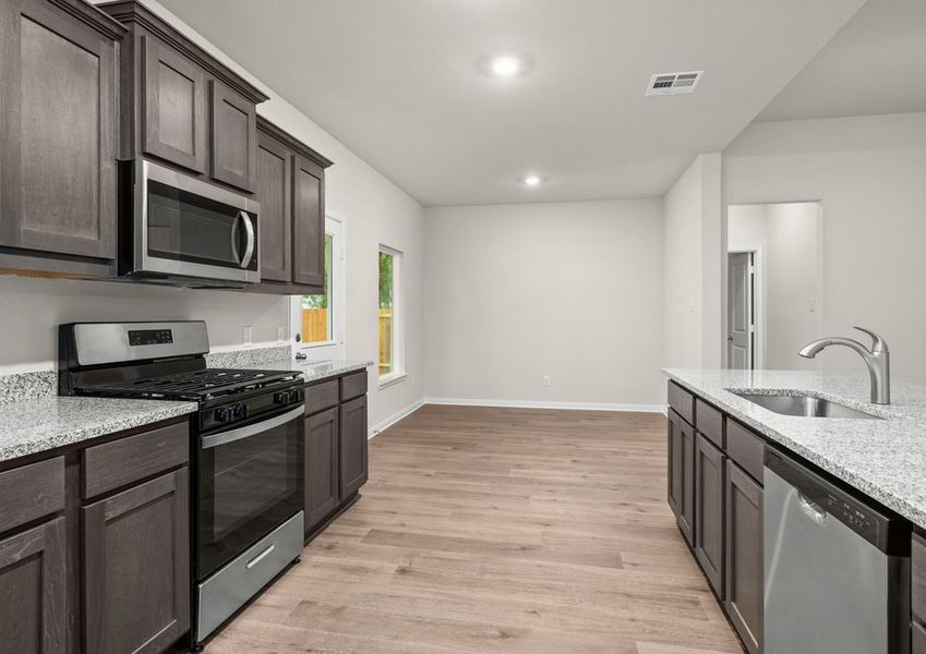 The kitchen of the Reed has sprawling granite countertops. The kitchen of the Reed has sprawling granite countertops.