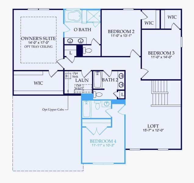 2D floor plan layout of this home in Ashworth Estates, Powder Springs, GA (Image 3).