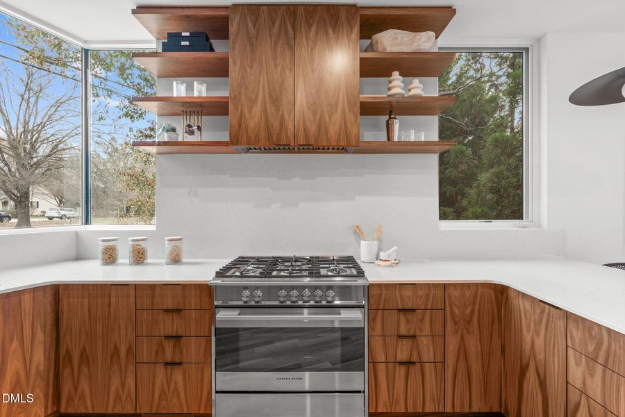 Open Shelving & Windows in Kitchen Open Shelving & Windows in Kitchen