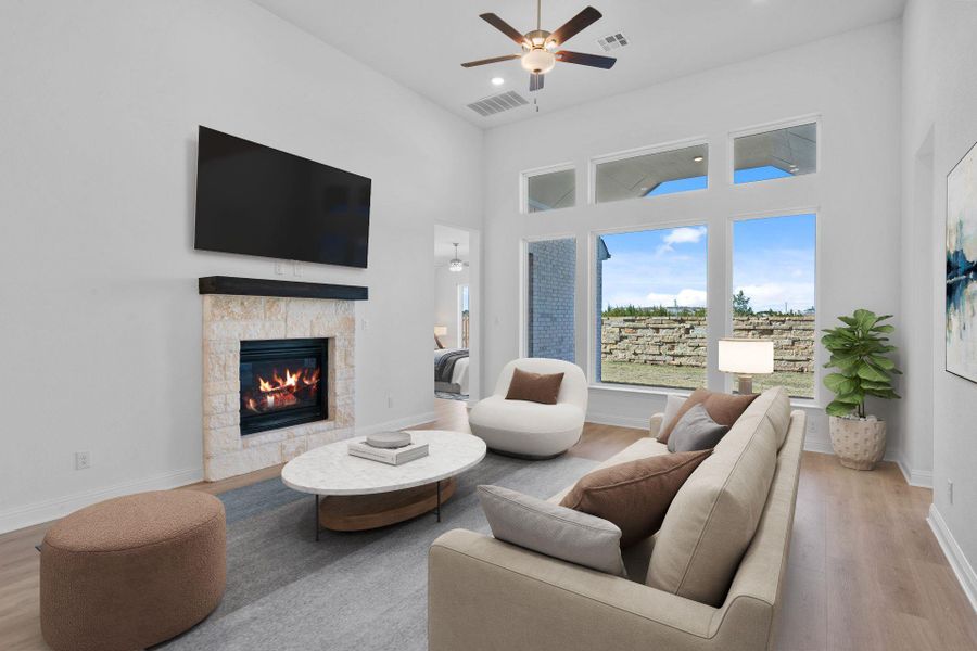 Open Concept Family Room - Virtually Staged