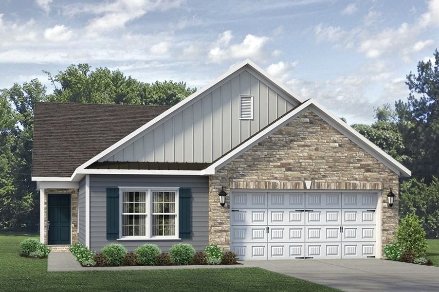Representative exterior photo of a completed home built from the Freeport by Keystone Homes NC in Sullivans Reserve, Walkertown, NC (Image 20).