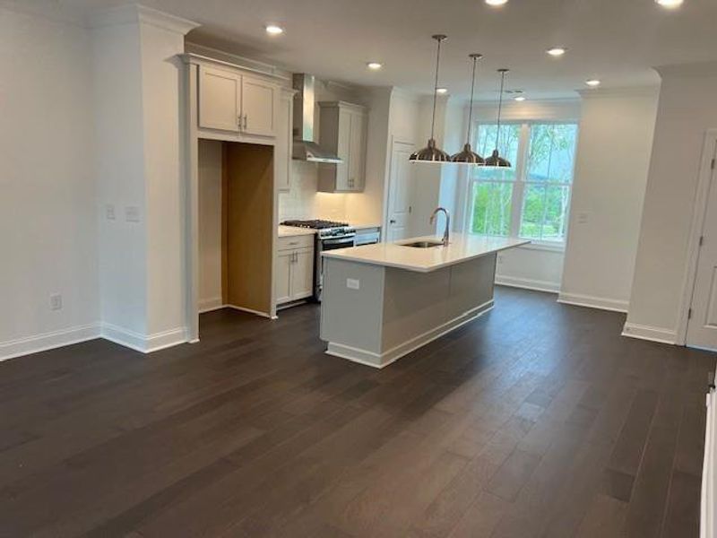 Furnished interior view inside a new home in Palisades Townhomes, Cumming (Image 16). Furnished interior view inside a new home in Palisades Townhomes, Cumming (Image 16).