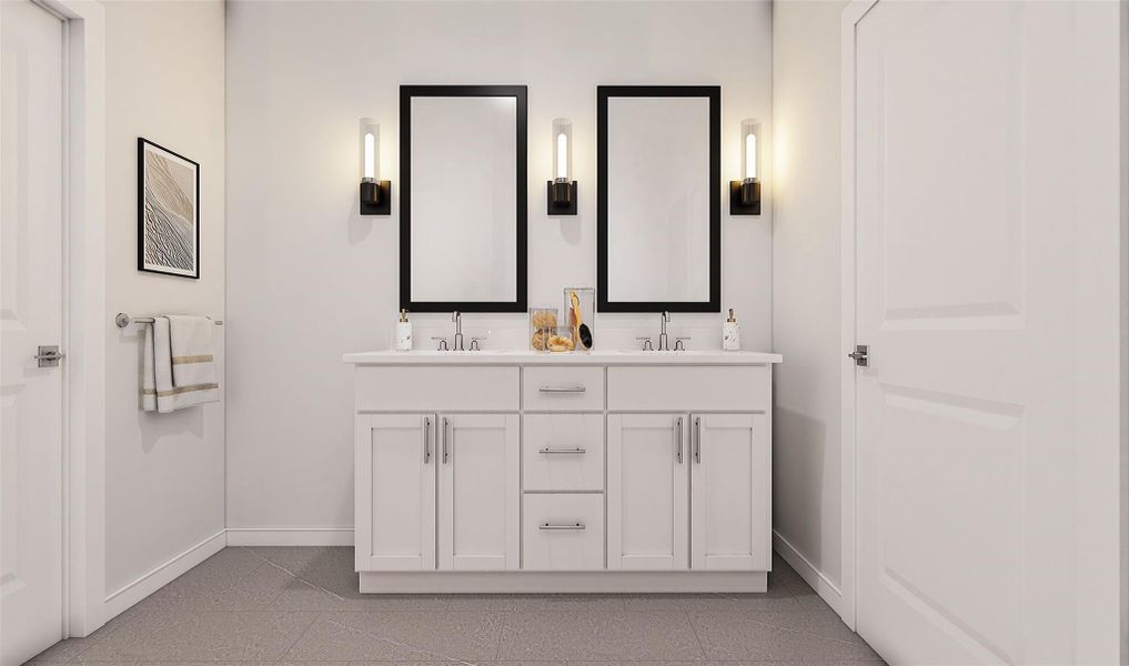 Relaxing primary bath (*Artist rendering used for illustration purposes only.)