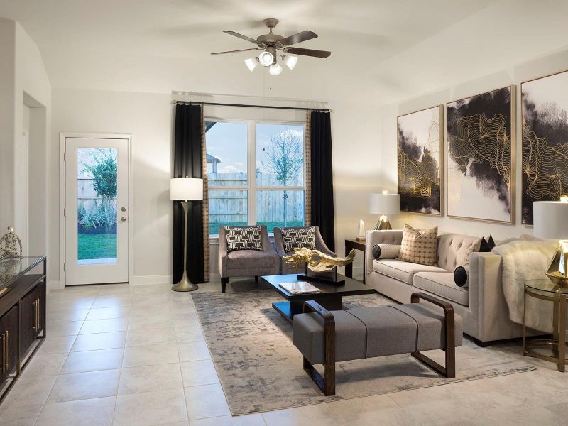 Furnished interior view inside a new home in Riviera Pines - Premier Series, Huffman (Image 4). Furnished interior view inside a new home in Riviera Pines - Premier Series, Huffman (Image 4).