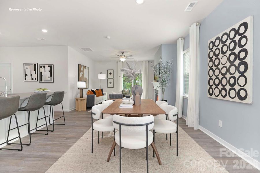 Furnished interior view inside a new home in Reedy Creek Preserve, Charlotte (Image 9). Furnished interior view inside a new home in Reedy Creek Preserve, Charlotte (Image 9).