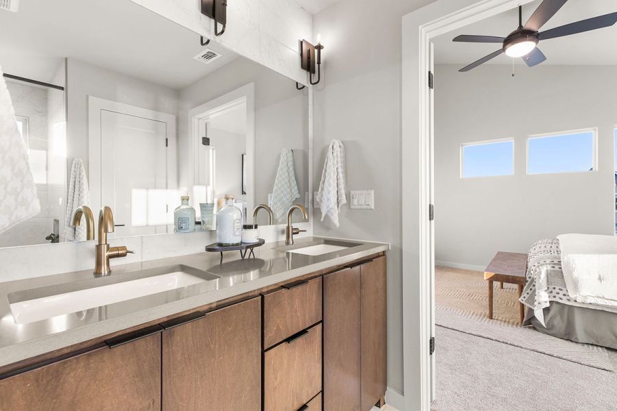 Furnished interior view inside a new home in Whisper Valley, Manor (Image 59). Furnished interior view inside a new home in Whisper Valley, Manor (Image 59).