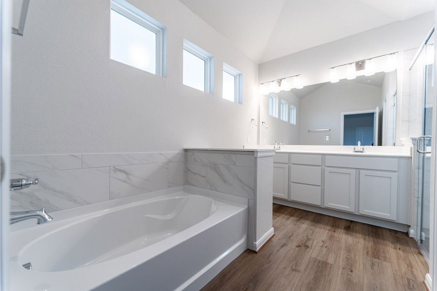 Furnished interior view inside a new home in The Woodlands at Medina Hills, Mico (Image 8).