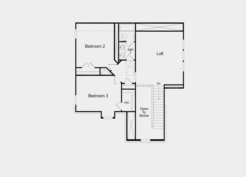 2D floor plan layout for the Dandelion by Taylor Morrison in Turners Crossing, Austin, TX (Image 4).