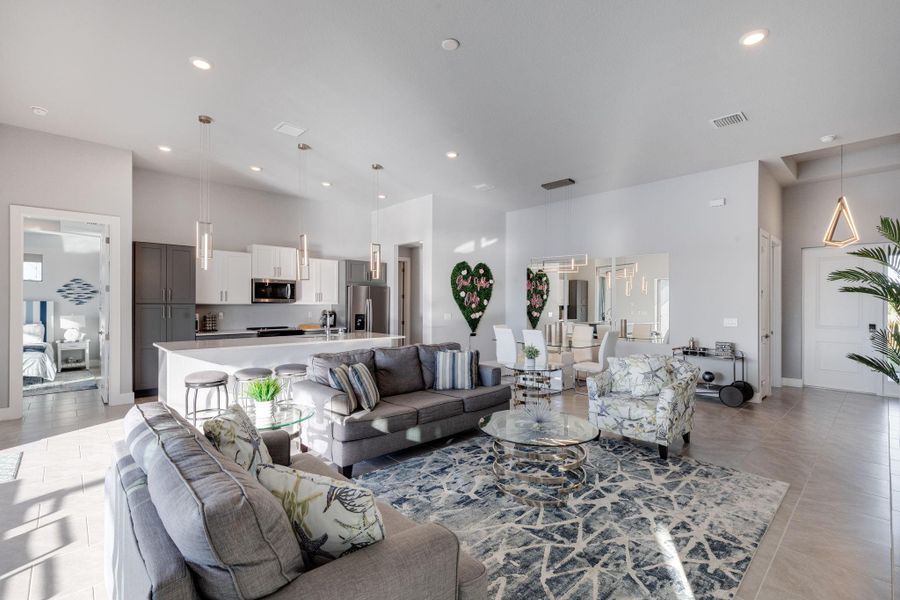 Furnished interior view inside a new home in , Cape Coral (Image 6). Furnished interior view inside a new home in , Cape Coral (Image 6).