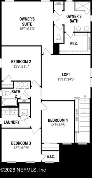 2D floor plan layout of this home in RiverTown, St. Johns, FL (Image 4).