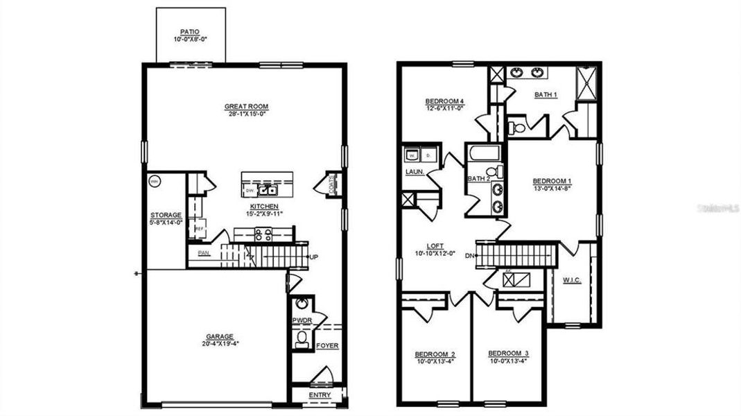 2D floor plan layout of this home in Farm at Varrea, Plant City, FL (Image 5).