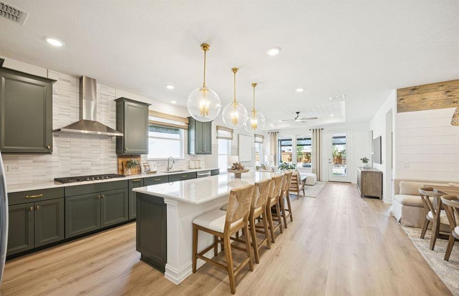 Pendant lighting in kitchen *photo is of model representation - features may vary in actual home