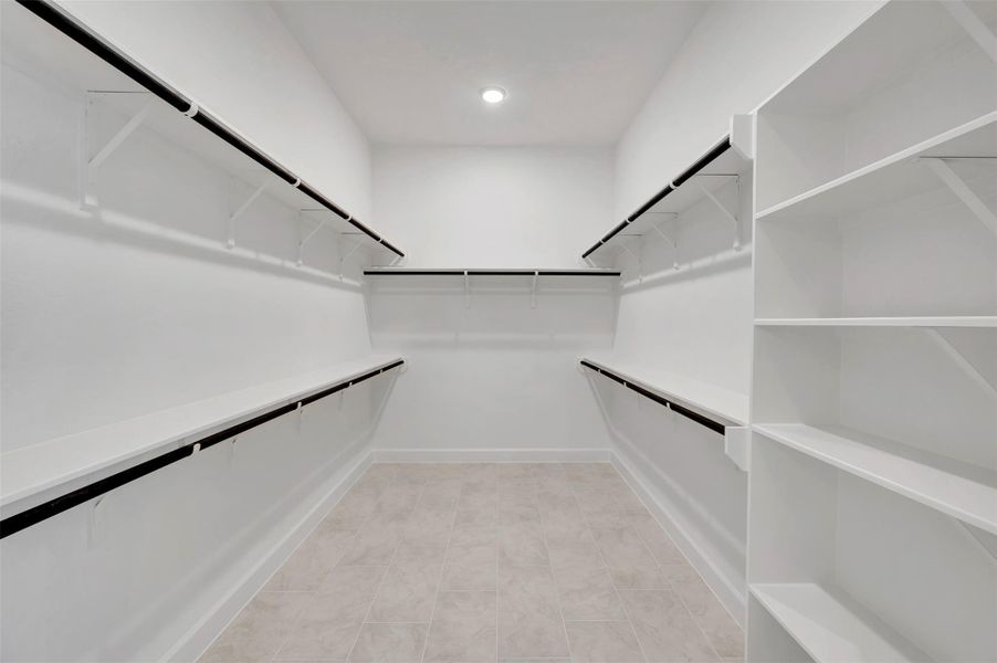 Large Master closet with 10 ft ceilings!