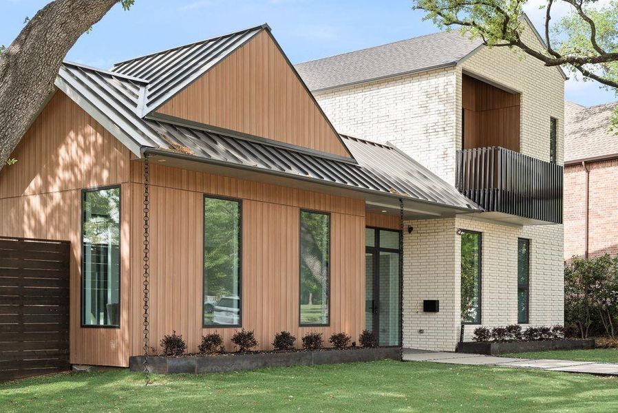 Every angle of the front exterior showcases attention to detail and elevated construction.