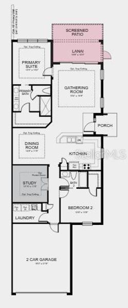 2D floor plan layout of this home in Esplanade at Azario Lakewood Ranch, Lakewood Ranch, FL (Image 2).