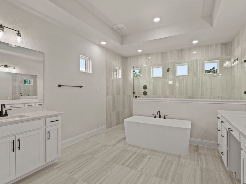 Furnished interior view inside a new home in Potranco Oaks, Castroville (Image 12).