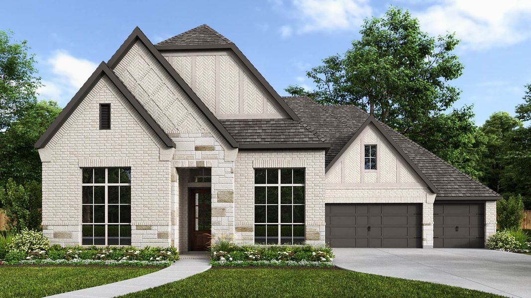 Representative exterior photo of a completed home built from the 3310W by Perry Homes in Riceland, Mont Belvieu, TX (Image 3).