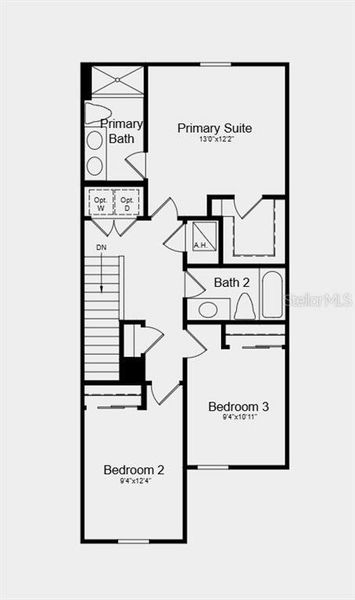 2D floor plan layout of this home in The Towns at Tiburon, Nokomis, FL (Image 3).