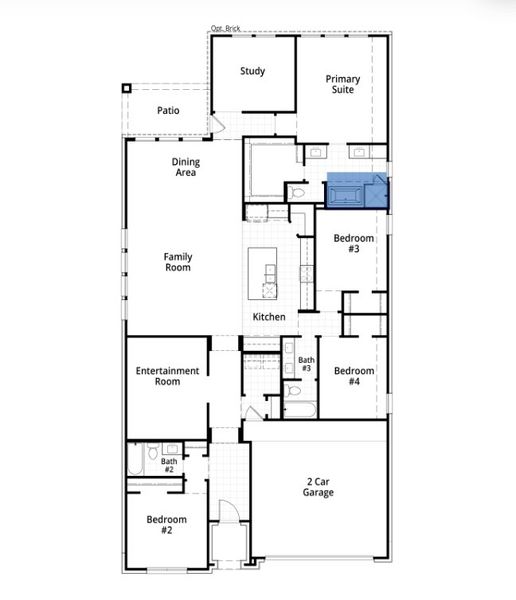 2D floor plan layout for the Kingston by Highland Homes in Ridgeline, McKinney, TX (Image 5). 2D floor plan layout for the Kingston by Highland Homes in Ridgeline, McKinney, TX (Image 5).