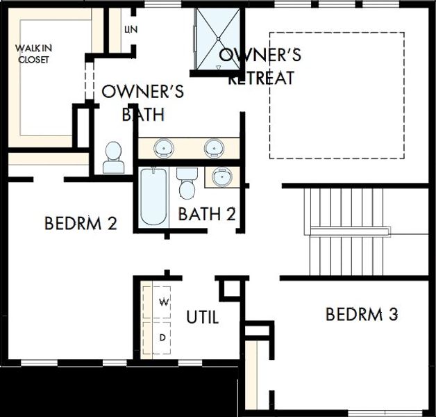 2D floor plan layout of this home in Serenity - The Cottage Collection, Fuquay Varina, NC (Image 3). 2D floor plan layout of this home in Serenity - The Cottage Collection, Fuquay Varina, NC (Image 3).