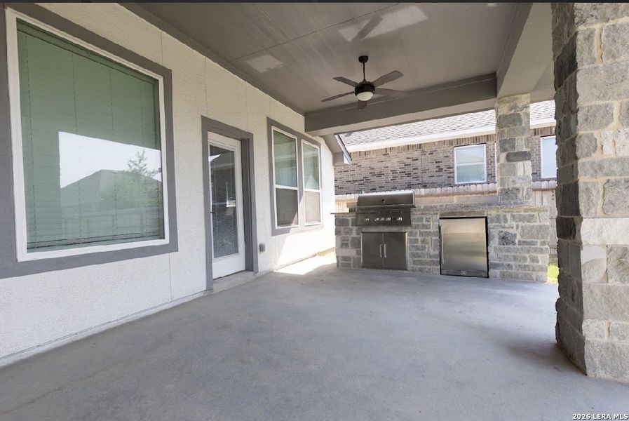Exterior details and patio area of a home in The Reserve at Weston Oaks, San Antonio (Image 2). Exterior details and patio area of a home in The Reserve at Weston Oaks, San Antonio (Image 2).