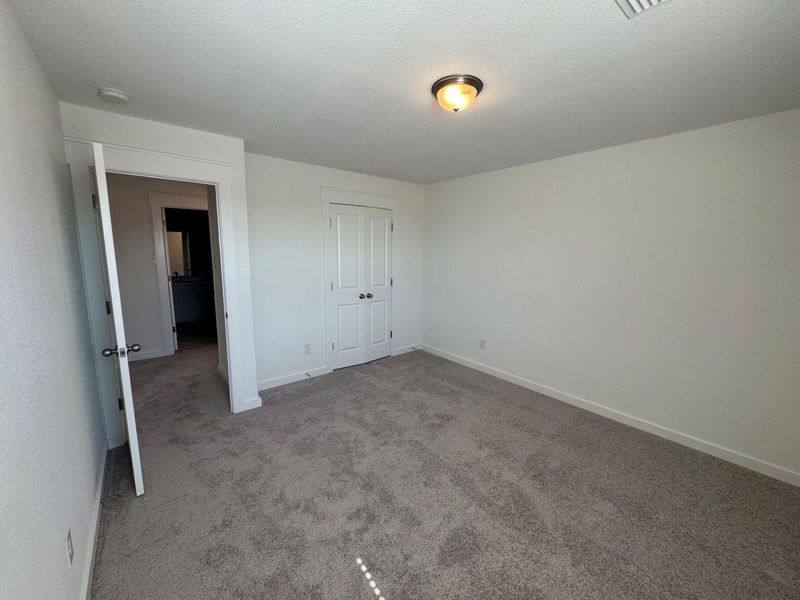 Unfurnished bedroom featuring carpet flooring, a closet, and a textured ceiling Unfurnished bedroom featuring carpet flooring, a closet, and a textured ceiling