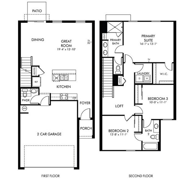 2D floor plan layout of this home in Bradford Park, Ormond Beach, FL (Image 2).