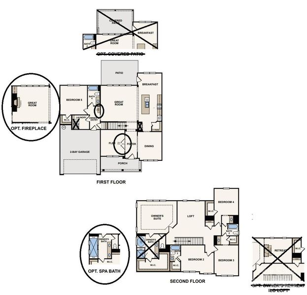 This gorgeous floor plan includes a fireplace and massive spa bath.