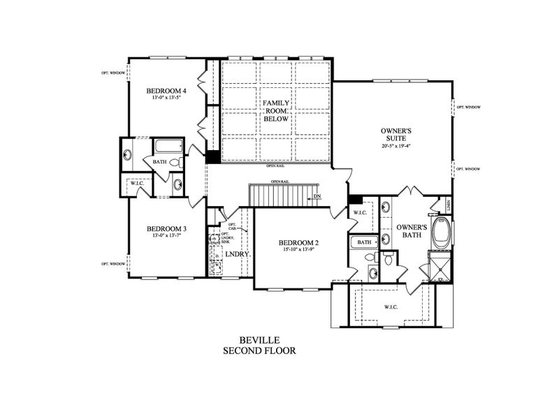2D floor plan layout for the Belville by Peachtree Residential in Arden on Lanier, Cumming, GA (Image 3).