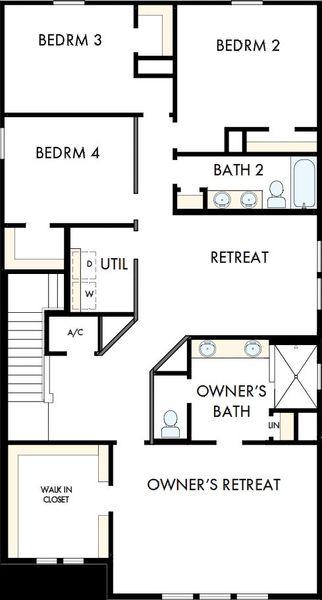 2D floor plan layout of this home in Persimmon Place – Garden Series, Wesley Chapel, FL (Image 3).