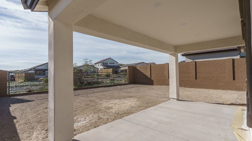 Exterior details and patio area of a home in The Ridge at Sienna Hills, Buckeye (Image 17).
