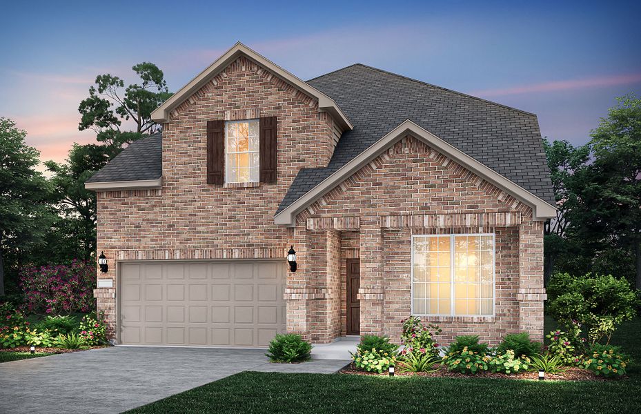Front exterior of a new home in Wilson Creek Meadows, Celina, TX, highlighting curb appeal (Image 1). Front exterior of a new home in Wilson Creek Meadows, Celina, TX, highlighting curb appeal (Image 1).