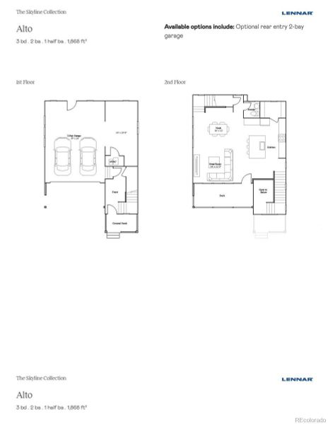 2D floor plan layout of this home in Sterling Ranch, Littleton, CO (Image 3).