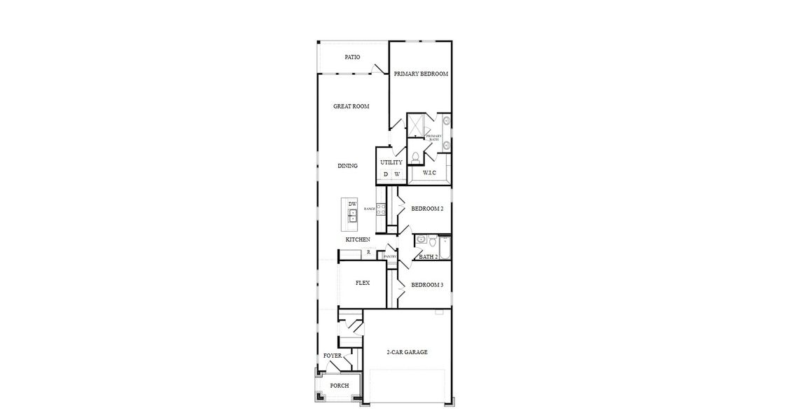 2D floor plan layout for the Makenna by New Home Co. in The Cottages Collection at Oakberry Trails, Waller, TX (Image 3). 2D floor plan layout for the Makenna by New Home Co. in The Cottages Collection at Oakberry Trails, Waller, TX (Image 3).