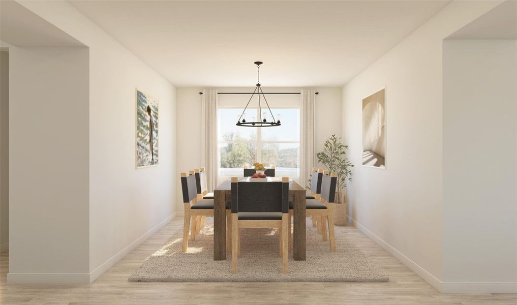 Elegant dining room (*Artist rendering used for illustration purposes only.) Elegant dining room (*Artist rendering used for illustration purposes only.)