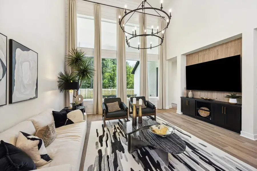 Furnished interior view inside a new home in Sienna, Missouri City (Image 10). Furnished interior view inside a new home in Sienna, Missouri City (Image 10).