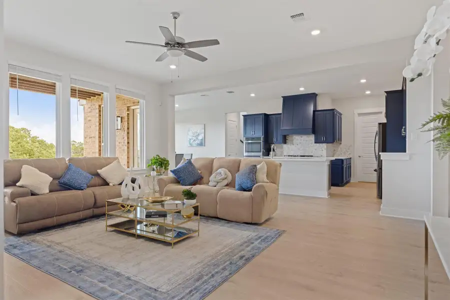 Furnished interior view inside a new home in Palmera Ridge, Leander (Image 16). Furnished interior view inside a new home in Palmera Ridge, Leander (Image 16).