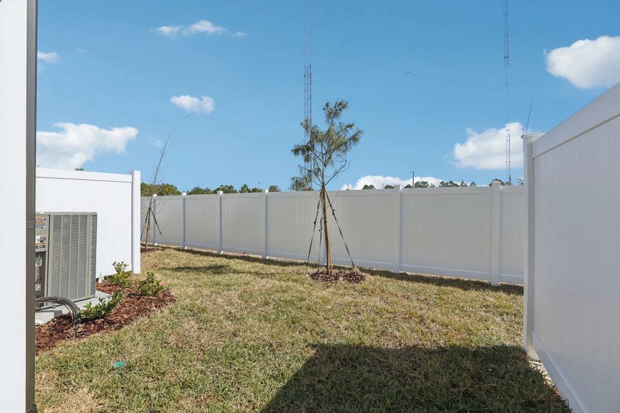 Ample backyard space with privacy fencing
