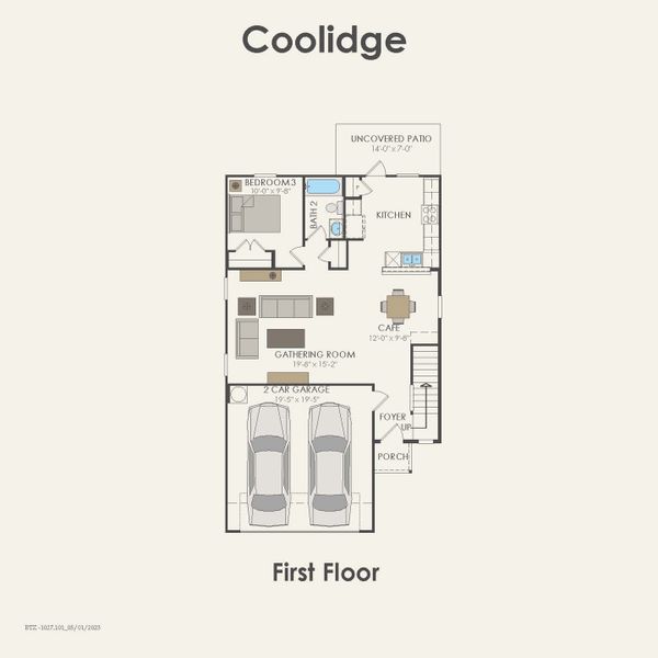 2D floor plan layout for the Coolidge by Centex in Clearhaven, Princeton, TX (Image 4).