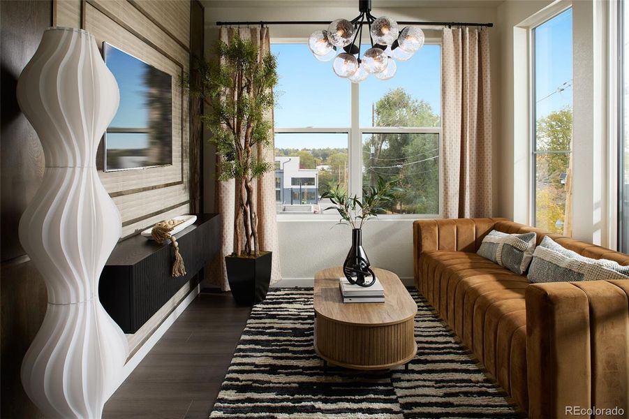 Furnished interior view inside a new home in , Denver (Image 8). Furnished interior view inside a new home in , Denver (Image 8).