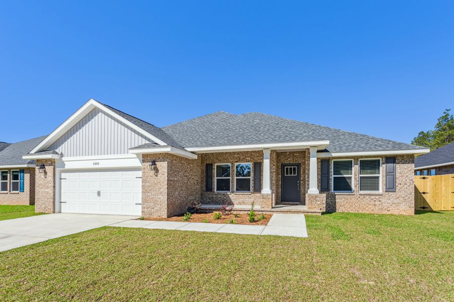 Representative exterior photo of a completed home built from the The Sapphire by Herbst Homes in Clear Water Landing, Milton, FL (Image 34).