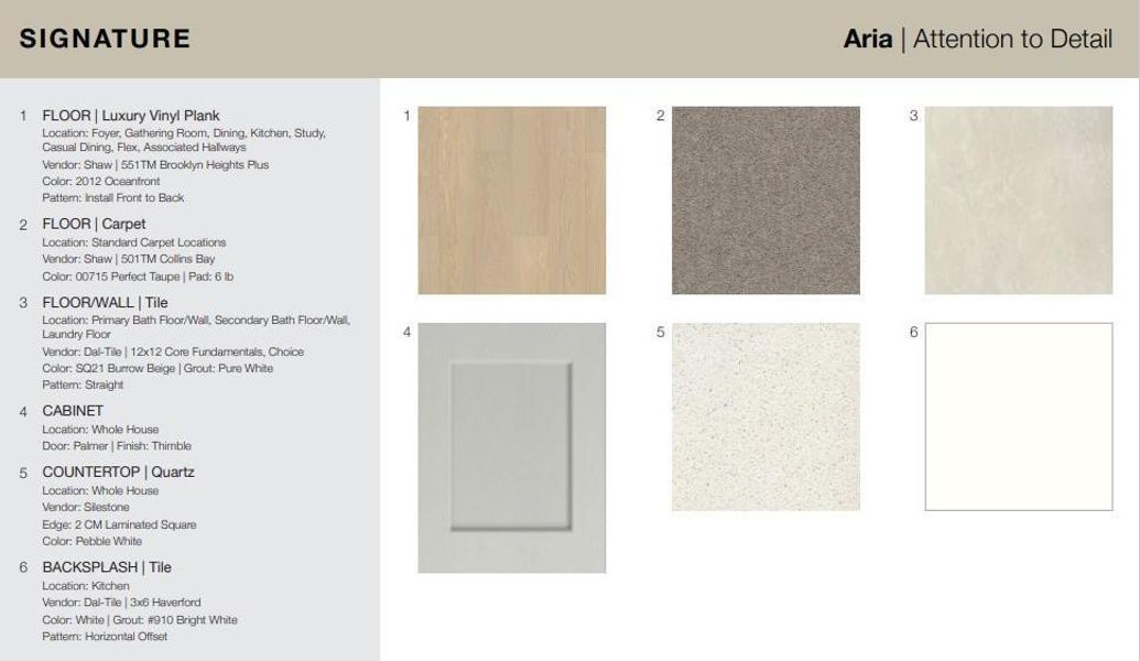 9743 Avalon View Drive design selections. Home is currently under construction and selections are subject to change.