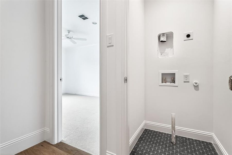 Closet for stackable washer/dryer option