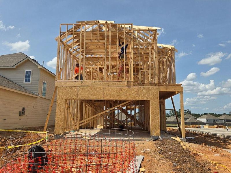 In-progress construction of a new home in River's Edge, Conroe, TX (Image 23).