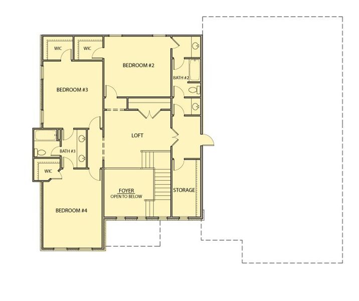 2D floor plan layout for the Taylor by Kerley Family Homes in Walters Creek, Douglasville, GA (Image 4).