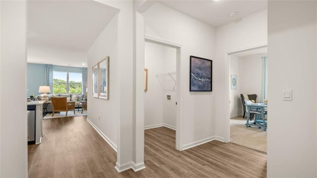 Furnished interior view inside a new home in The Preserve at Agricultural Village, Perry (Image 14). Furnished interior view inside a new home in The Preserve at Agricultural Village, Perry (Image 14).